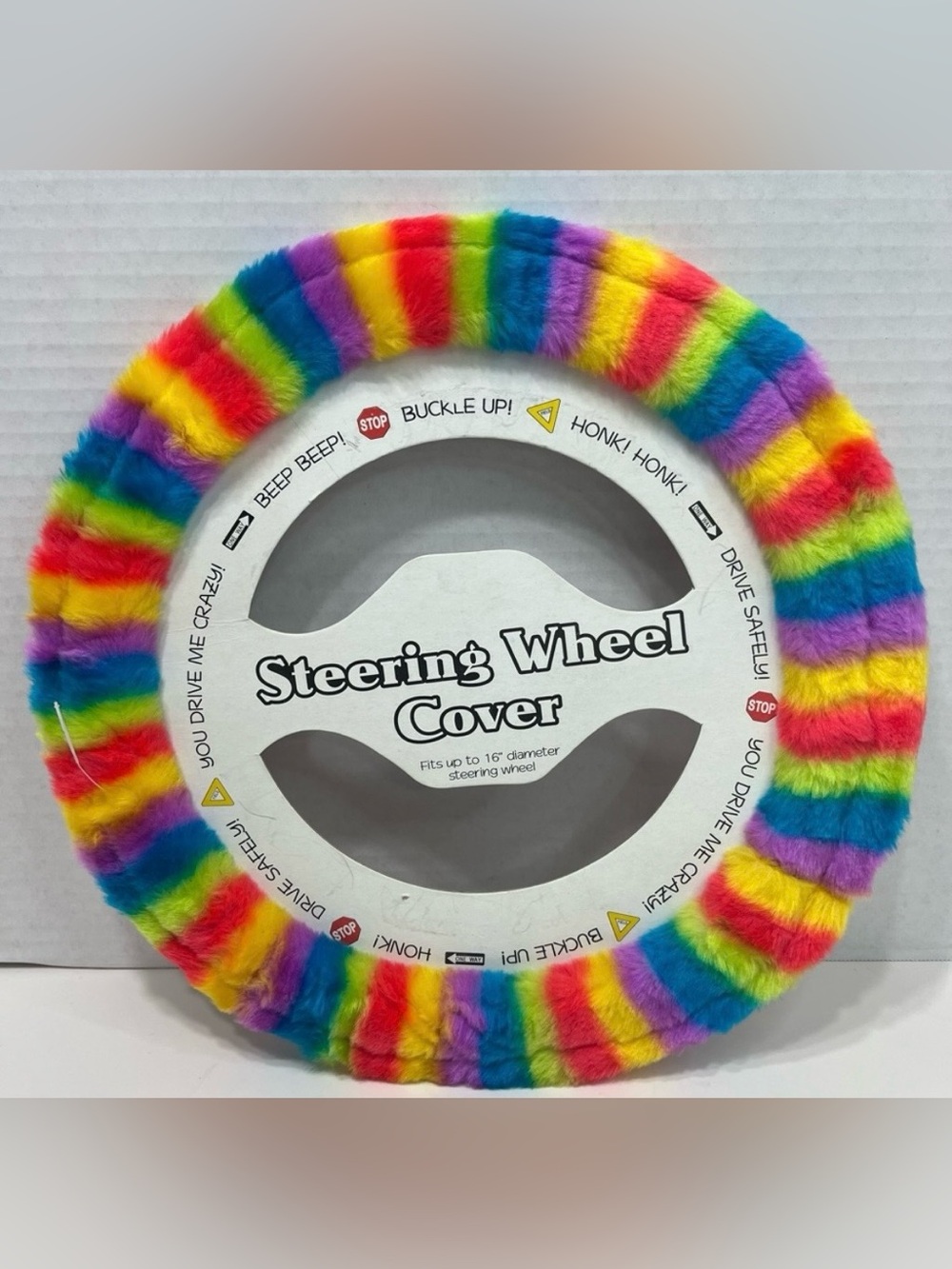 Habitat Fuzzy Rainbow Steering Wheel Cover NWT PRIDE